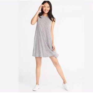 GAP Knit Trapeze Swing Tank Dress in Marled Gray Size XS